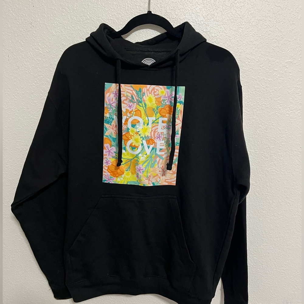 Unisex size medium Amplifier original artwork Vote Love sweatshirt.
